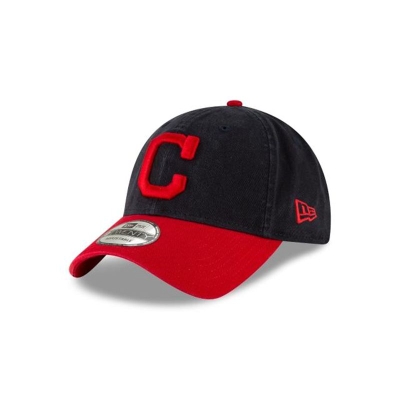 Blue Cleveland Indians Hat - New Era MLB Core Classic Home 9TWENTY Adjustable Caps USA5903178